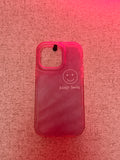 Pink Glow “Keep Smile” Clear Case 💕